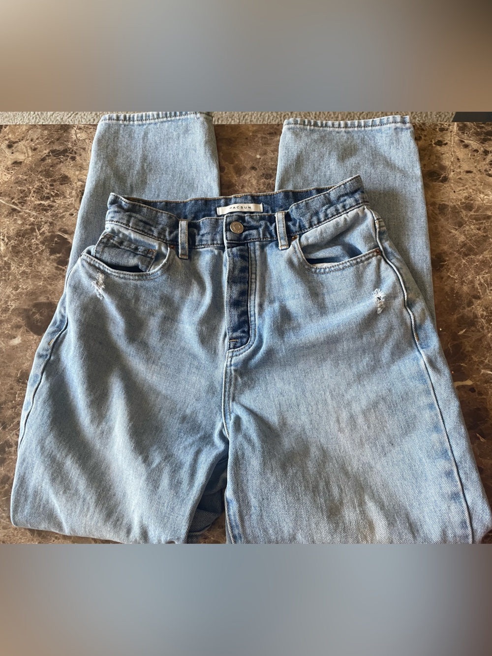 PacSun Two-Tone Contrast Pocket High Rise Button Fly Jeans Blue Size 25